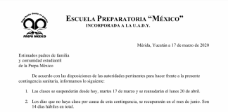 AVISO IMPORTANTE – CLASES SUSPENDIDAS