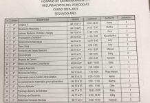 HORARIO DE ACOMPAÑAMIENTOS Y RECURSAMIENTOS HORARIO DE ACOMPAÑAMIENTOS Y RECURSAMIENTOS