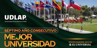 Por séptimo año consecutivo la UDLAP se ubica como la mejor universidad privada de México: ranking de El Universal 2022 